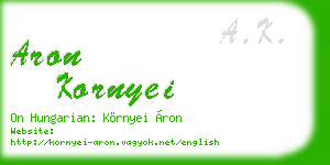 aron kornyei business card
